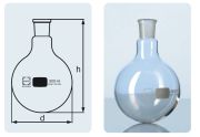 Gömblombik normál csiszolattal, dugó nélkül, 250 ml, 29/32 NS csiszolattal