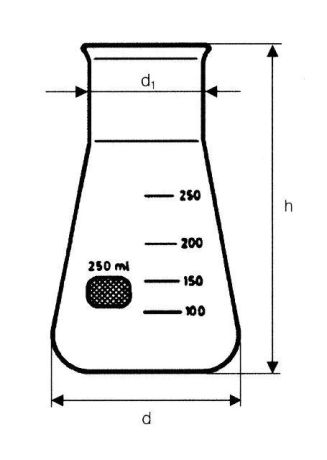 Erlenmeyer flask, wide neck, with graduation