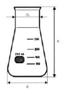 Erlenmeyer Flask, wide neck with graduation, 1000 ml, 10 pc/case