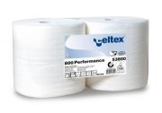 Industrial paper towel roll, 100% cellulose, 2 layers, white, 800 sheets/roll, 2 rolls/package