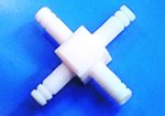 PTFE Connector, 4-Way, Push Fit, Arm ? 6.8mm, Bore 3