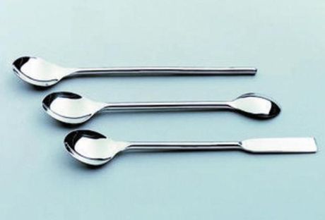 Chemical spoon with a round handle, in three forms