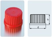 Screw cap for laboratory bottles, red, PBP, GL32