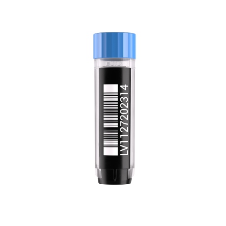 XLX2000 tube with 2D code (tube bottom) and 1D & HR code in the side