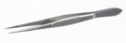 Forceps, stainless steel, sharp, L=105mm