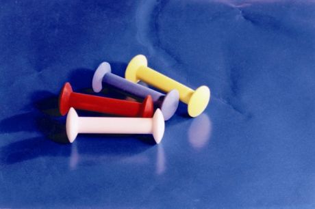Double-ended magnetic stirring bar with Teflon coating