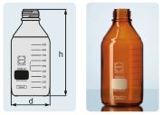 Laboratory bottle without screw cap, 10.000 ml, amber