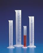 Graduated measuring cylinder, PP, tall, 2.000 ml, blue graduation