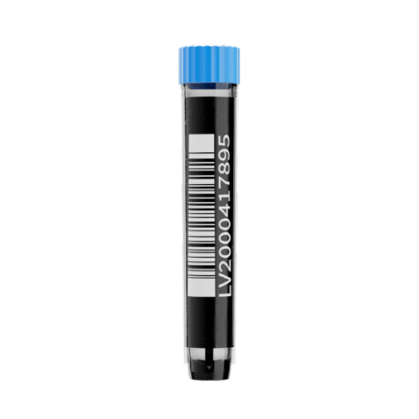 LX1000 tube with 2D code (tube bottom) and 1D & HR code in the side