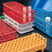 Universal test tube rack, 5x12, D=16 mm, red