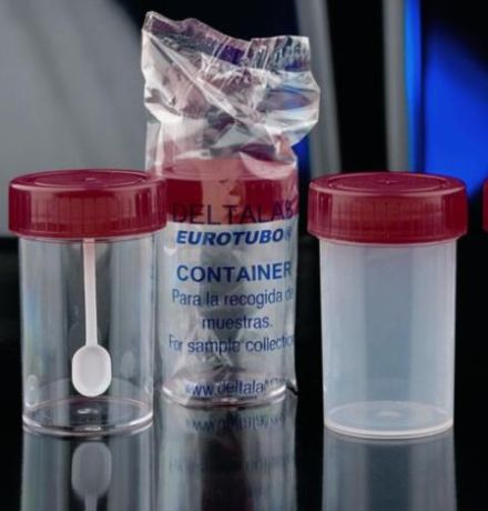 Sample container 60 ml, with screw cap and spoon