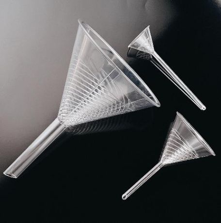 High-speed funnel, for filtration, transparent