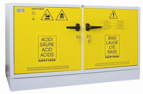SAFETYBOX AB 900/50 type alkali and acid storage cabinets with separated interior