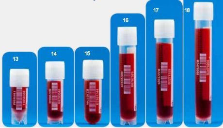 Freezer tube (cryo) sterile, with external or internal thread, screw cap