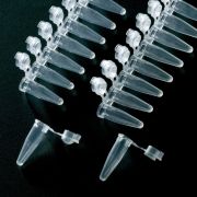 PCR tubes in strip, 0.2 ml, strip of 8 tubes and 8 flat caps, 125 pc/case