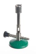 Bunsen égő, h: 160 mm, tűszeleppel, őrlánggal, levegő-szabályozással, PB gázra