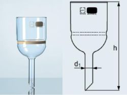 Filter funnel with porous glass filter