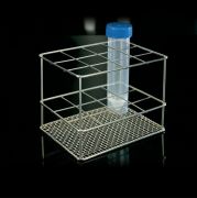 Kémcsőállvány, saválló, 8 férőhelyes