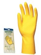 LATEX háztartási védőkesztyű, 30 cm, érdesített, sárga, 8-as méret, 1 pár
