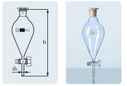 Separating funnel, conical, glass key, plastic stopper, 1.000 ml, NS 29/32