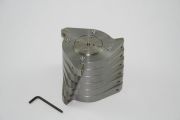6-tárcsás rotor, acél 1.0580, elforgatható wolfram-karbid vágóélekkel, nehézfémmentes őrléshez