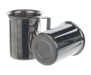 Fém pohár, peremmel, kiöntővel, füllel, 3000 ml, (henger-alakú), Ø150x180 mm, beosztás NÉLKÜL