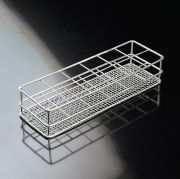 Kémcsőállvány, rozsdamentes, 195x65x40 mm, 12 férőhelyes 6 x 2, 30 mm