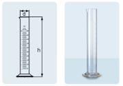 Measuring cylinder with glass base, 10 ml, class B