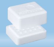 Styrofoam container with lid, 20 seats, 85x100x65 mm