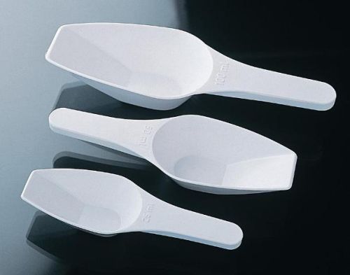 Measuring spoon, flat bottom, white