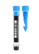 LI1000 1 ml (tissue) cryotube with internal thread, bottom 2D code, side 1D &  HR code, blue cap, sterile, bulk, 4800 pc / case