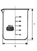 Beaker, Low Form, with graduation and spout, 100 ml,