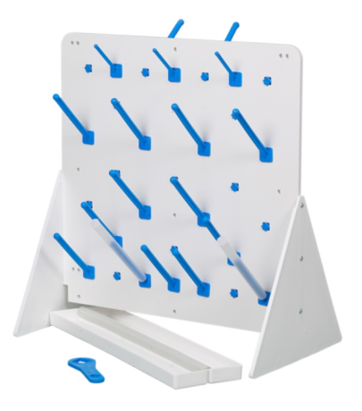 Laboratory equipment drying rack, wall mountable, type D