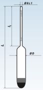 Areométer hőmérő nélkül 18.tag, 1,720-1,780 g/ml