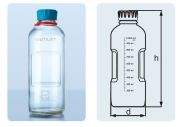 Laboratory bottle with cap, made of Duran glass, Youtility, 125 ml, 10 pc/pack