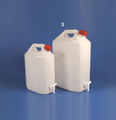 Liquid balloon with tap, handle, screw cap, square type 3