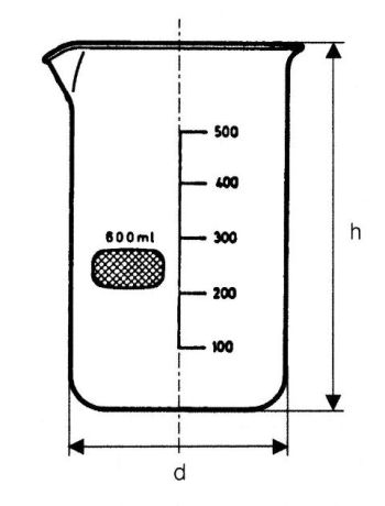 Tall form glass beaker