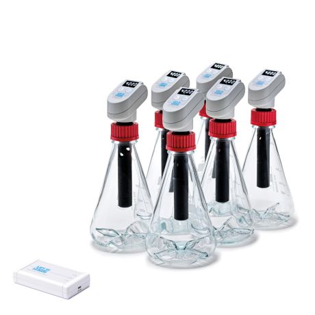 Respirometriás 6 tagú rendszer talajvizsgálatokhoz, adathordozóval