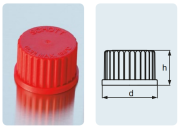 Screw cap for laboratory bottles, red, PBP, GL25