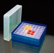 Rack for microtubes and cryotubes, 8x8, round, blue
