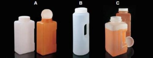 Liquid bottle with handle, screw cap, in several designs