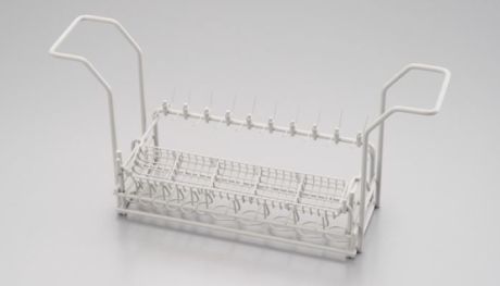 Stainless steel basket with compartments and hangers