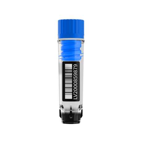 MI500 tube with 2D code (tube bottom) and 1D & HR code in the side