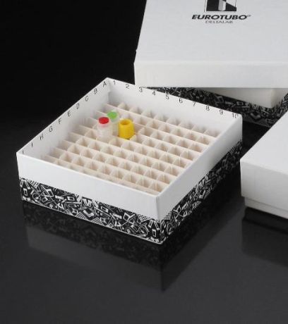 Micro-cryotube storage box made of impregnated paper for freezing