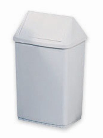 Trash bin with tilting lid, white