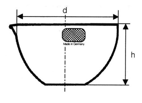 evaporating dish, flat bottom with spout