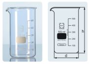 Beaker high form with graduation and spout, 400 ml, made of Duran glass