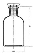 Bottle for liquids, white, glass stopper, 100 ml, NS 14/23