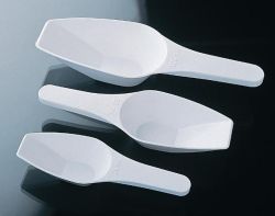 Measuring spoon, flat bottom, white