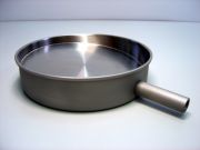 Collecting pan with outlet, stainless steel, 200 mm Ø, height 50 mm